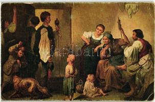 18 db RÉGI használatlan motívumlap vegyes minőség; művész / 18 old unused motive cards mixed quality...