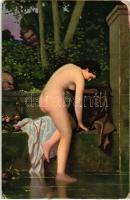 17 db RÉGI használatlan motívumlap vegyes minőség; művész, erotika / 17 old unused motive cards mixe...