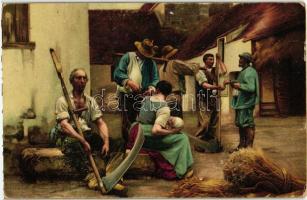 16 db RÉGI használatlan motívumlap vegyes minőség; művész, katonai, folklór / 16 old unused motive c...