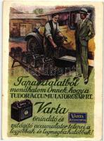 Tudor Accumulatorgyár Rt. Varta önindító és világító accumulator telepei, reklám; Czettel-Deutsch és Társa 17300. / Hungarian battery factory advertisement (EK)