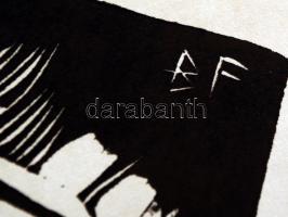 Bordás Ferenc (1911-1982): Világítótorony. Linó, papír, jelzett a linón, 26×16 cm