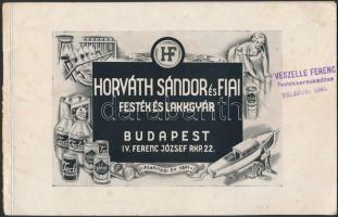 cca 1910-20 Horváth Sándor és Fiai Festék és Lakkgyár, Budapest, sok képpel illusztrált árkatalógus, 15x23cm