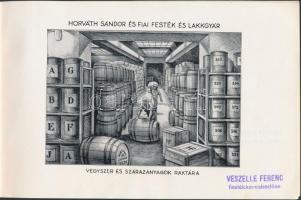cca 1910-20 Horváth Sándor és Fiai Festék és Lakkgyár, Budapest, sok képpel illusztrált árkatalógus,...