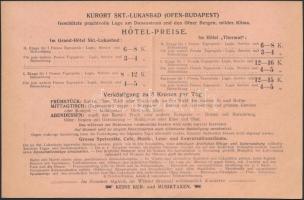 cca 1910 Szt.-Lukácsfürdő gyógyhely, Budapest (Buda), kihajthatós turisztikai nyomtatvány,  23x42cm+...