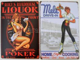 Nosztalgikus stílusú új fém táblák, 7 db, 30x20 cm