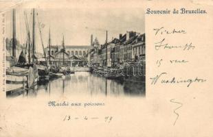 1899 Brussels, Bruxelles; Marché aux poissons / Fish Market (small tear)