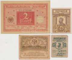 Vegyes: Németország / Weimari Köztársaság 1920. 2M + Orosz Birodalom 1917. 20R + Románia 1917. 10b + 25b T:I,III Mixed: Germany / Weimar Republic 1920. 2 Mark + Russian Empire 1917. 20 Rubles + Romania 1917. 10 Bani + 25 Bani C:UNC,F