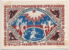 Németország / Weimari Köztársaság / Bielefeld 1921. 25M selyem, bélyegzéssel T:I
Germany / Weimar R...