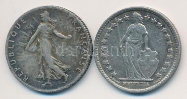 Vegyes: Franciaország 1916. 50c Ag + Svájc 1937. 1/2Fr Ag T:2,2- patina
Mixed: France 1916. 50 Cent...