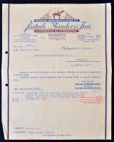 1934 Piatnik Nándor és Fiai, Magyar Játékkártya gyár,  díszes fejléces számla,  29x23cm