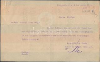 1930 Heinrich Frank Söhne Ag hivatalos levél verzón Községi Pótkávé reklám, 23x14cm