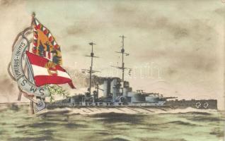 SMS Viribus Unitis, a K.u.K. haditengerészet Tegetthoff-osztályú csatahajója / SMS Viribus Unitis, Austro-Hungarian Navy Tegetthoff-class dreadnought battleship, Austrian coat of arms (Rb)