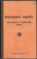 1927 Helyfoglalási engedély utcai árusok és cipőtisztítók részére, pp.:14, sok okmánybélyeggel, 16x10cm