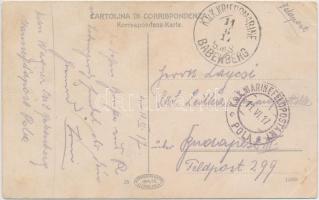 'Buzgó szolgálat', Német katonai rendőr Osztrák-Magyar matrózokat büntet, humor; a lapot a...