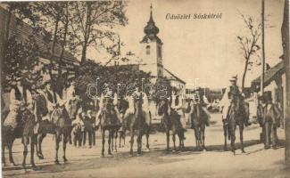 Sóskút, Lovas bandérium; Posfay Andor bicskei fényképész felvétele (fl)