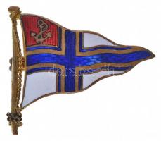 Ausztria ~1930. Zománcozott zászló alakú hajózási jelvény T:1-,2 Austria ~1930. Enamelled flag shaped shipping badge C:AU,XF