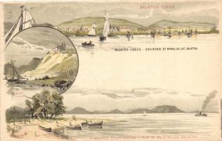 1896 Balaton vidéke, Balatonfüred, Zalai part, Tihany, Ezredéves Országos Kiállítás 2kr Ga. litho s: Dörre T.