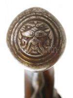 cca 17-18. sz. Ütőkakasos, elöltöltős pisztoly, hatástalanítva, több helyütt rozsdás, tisztításra sz...