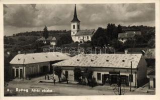 Retteg, Főtér, Levinger Lipót és Farkas Lipót vegyeskereskedései / main square, shops