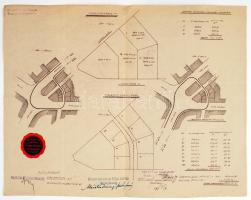 1936 Helyszínrajz és tervezett parcellázás Lipót körút és Teréz körút között, Gót Jenő okl. építészmérnök, 33x42cm