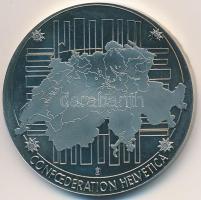 Svájc DN "100 Frankos bankjegy - Alberto Giacometti" ezüstözött érem bankjegy ábrázolással...