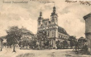 Nagyszombat, Trnava; Rokkantház, Ifj. Winter Salamon kiadása / military sanatorium, church