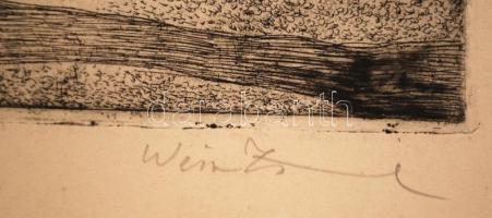 Weisz Zsuzsa (1925-): Petőfi szobor. Rézkarc, karton,  jelzett, 29×19 cm