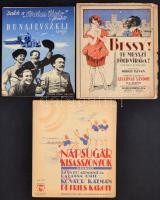 3 db érdekes kotta: cca 1920 Bessy litho címlappal, Vidéky Mária grafikája; Napsugár kisasszony. Vidám vasárnap c. film zenéje.