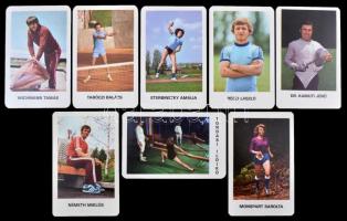 1979 Vegyél részt - edzett ifjúságért, jeles magyar sportolókat (nagyrészt olimpiai bajnokokat) ábrázoló kártyanaptárak, összesen 8 db, mind különböző