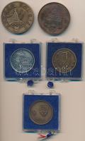 5db klf városi témájú emlékérem, "Sopron, Tatabánya, Salgótarján, Szeged, Hódmezővásárhely"...