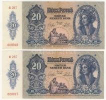 1941. 20P (2x) egymásutáni sorszámokkal T:I