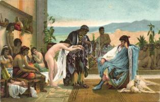 Der Sklavenhandler / Erotic nude art postcard s: Viktor Giraud