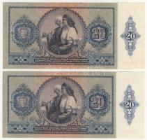 1941. 20P (2x) egymásutáni sorszámokkal T:I