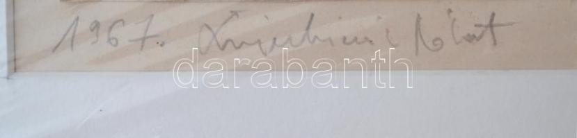 Swierkiewicz Róbert (1942-): 2 db kép: A súgó. Linómetszet, papír, paszpartuban, jelzett, 12x19 cm é...