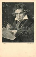 11 db RÉGI, fekete-fehér, megíratlan motívum képeslap, zeneszerzők, több Beethoven lappal, vegyes mi...