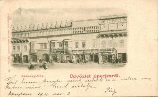 Eperjes, Presov; Rákóczi-ház / main street, shops