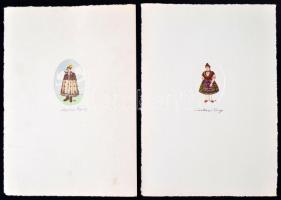 Détári Dettár György (1892-1951): Népviseletek: Szanyi legény, alföldi legény, hortobágyi juhász, sá...