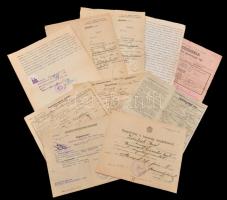 cca 1910-1940 Vegyes okmány tétel, benne katonai és házássági okmányok egyaránt