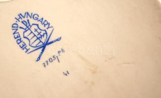 Herendi petrezselyemmintás tálka, kézzel festett, jelzett, nagyon apró kopásnyomokkal, 13,5×9 cm