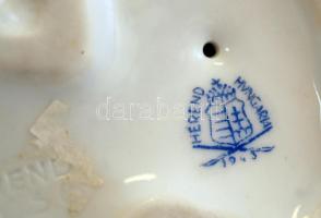 Herendi kacsapár, kézzel festett, jelzett, apró kopásnyomokkal, m: 6 cm