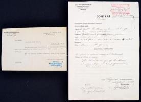 cca 1930 Magyar artista 5 db szerződése magyar és külföldi fellépésekre