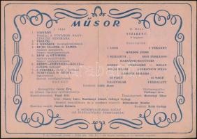 cca 1930 Cirkuszi és varieté számok 4 db reklám nyomtatvány