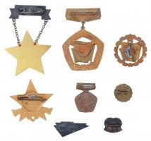 6db-os szocialista jelvény tétel: "Szocialista Brigád" (2xklf), "KISZ - Szocialista h...