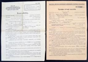 cca 1930 Alaska és Erna táncosok 8 db magyar és külföldi szerződése különböző mulatókba, varieté műs...