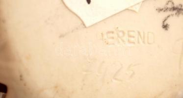 Herendi virágmintás kis áttört kosárka, kézzel festett, jelzett, nagyon apró kopásnyomokkal, 8,5×6×3...