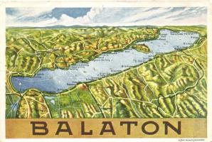 Balaton térkép; a Duna-Száva-Adria Vasúttársaság kiadása 15 × 10 cm (b)