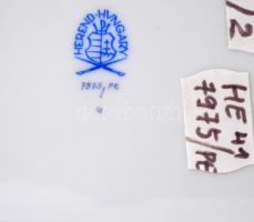 Herendi petrezselyemmintás doboz, kézzel festett, jelzett, hibátlan, 13×9×5,5 cm