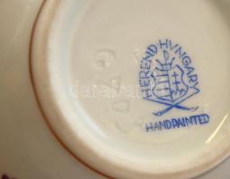 Herendi virágmintás minikorsó, kézzel festett, jelzett, apró kopásnyomokkal, m: 8,5 cm