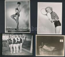 cca 1920-1970 Hölgyek fehérneműben és fürdőruhában, 8 db fotó, 8x10 és 9x13 cm közötti méretekben