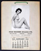 1963 Anglia erotikus fali naptár / 1963 England Drayton road machines erotic calendar 26x32 cm